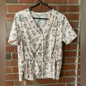 Lightweight Floral V-Neck Top
